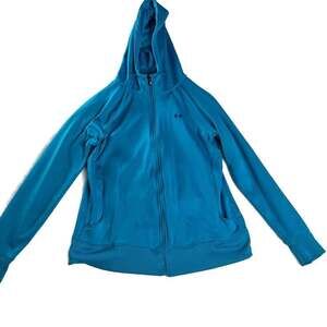 Under Armour turquoise full zip‎ hoodie semi-fitted athletic jacket L